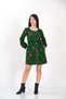 Winter Green Dress with Balloon Sleeves, Cuffs and Laces from Divitin Flannel