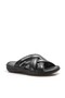 Genuine Leather Black Rubber Sole Classic Knitted Men's Slippers TG09952131430