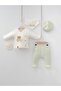 Baby Boy Newborn Set of 5 Hat Gloves Bib Embroidered Buttoned Top and Pants Set 0-3 Months