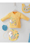 Baby Newborn Embroidered 5-Piece Set Bib Gloves Hat Embroidered Long Sleeve Top and Pants 0-3 Months - 2