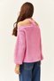 Women's Candy Pink Cross Collar Knitwear Sweater KZK-19000192 - 5