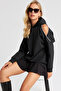 Women's Black Off-the-Shoulder Diving Sweatshirt ST6017
