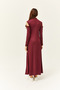Women's Plum Shoulder Low-Cut Lycra Maxi Flared Dress Elb- 19001990 - 5