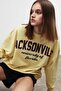 Ramona Women's Oversize Soft Fleece Inside Organic Cotton Printed Round Neck Sweatshirt - 5