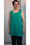 Green Thick Strap Combed Viscose T-Shirt with Piping Detail - 2