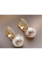 Steel non-tarnish Vip series zircon stone tooling pearl earring pearl earring - 2