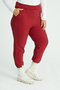 Women's Burgundy White Striped Flexible Crepe Fabric Trousers - 7