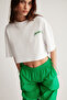 Carıssa Crop Oversize Single T-shirt - 3