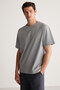 Harvey Men's Oversize Fit Special Thick Fabric Printed Light Gray T-shirt - 2
