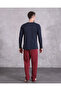 Bayram Men's Pajama Set Plaid Printed ,Long Sleeve, Pocketed , Transitional 100% Cotton , Dowry Suit, Groom's Suit - 4