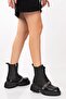 Women's Genuine Leather Thick Heeled Lightweight Stone Detailed Stylish Boots Rg.88222