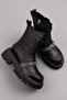 Women's Genuine Leather Thick Heeled Lightweight Stone Detailed Stylish Boots Rg.88222 - 7