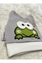 Gray Frog Figured Girl Boy Baby Children's Combed Cotton Hat Beret - 2