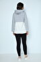 Gray White Hooded Maternity Sweatshirt Tights Tracksuit Set - 5
