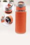 Leather Covered Glass Flask with Straw - 500 ml-H2O87152 Orange