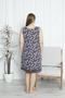 V-neck sleeveless viscose plus size nightgown with purple pattern and lace straps. - 7