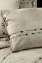 Tanya Beige Double 100% Cotton Poplin Washable Double Sided Duvet Cover Set - 5