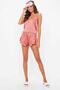 Satin Shorts Set Pink - 2