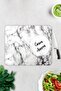 Glass Cutting Board - Glass Cutting Board |   White Marble Look |   29cm X 34cm - 2