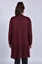 Women's Burgundy Front Mesh Lace Cardigan - 3
