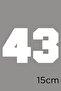 Number 43 Bold Number Label Sticker Paste 15cm - White