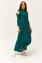 Women's Emerald Green Off-The-Shoulder Lycra Maxi Flared Dress Elb- 19001990 - 4