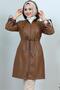 5012 Short Leather Coat Tan - 2