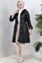 5012 Short Leather Coat Black - 4