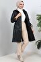 5012 Short Leather Coat Black - 3