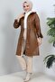 5012 Short Leather Coat Tan - 4