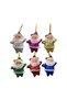 Christmas Tree Ornament 6-Piece Santa Claus Hanging Ornament Mixed Color Glitter Pine Tree Ornament - 9
