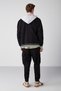 Leon Men's College Bomber Embroidered Contrast Hooded Striped Knitwear with Fleece Inside Bomber Black Sweatshirt - 6