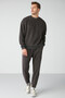 Benjamin Men's Fleece Thick Textured Embroidered Round Collar Sweatshirt - 3