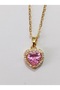 Love Heart Steel Necklace Adds Value to Your Style with Zircon Jewelled Crystal Elegance - 5