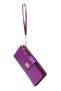Women's Purple Wallet Phone Paper Coin Compartment Wallet Locked Wrist Strap Portfolio Wallet - 7