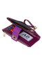 Women's Purple Wallet Phone Paper Coin Compartment Wallet Locked Wrist Strap Portfolio Wallet - 6