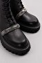 Women's Genuine Leather Thick Heeled Lightweight Stone Detailed Stylish Boots Rg.88222 - 6