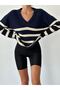 V-Neck Striped Knitwear Sweater