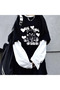 Gothic Bear Angel Unisex Oversize Fake Sleeve White T-Shirt