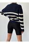 V-Neck Striped Knitwear Sweater - 4