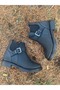 Pabuçhan 0634 Flat Non-Slip Sole Large Size Women's Boots (41-42) - Black Black - 41