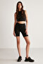 Isabel Women's Stretchy Fabric Single Jersey Body Fully Wrapped Round Neck Crop Black Body - 4
