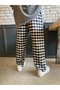 Harajuku Plaid Black Square Patterned Unisex Pajama Sweatpants - 3