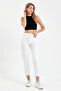 Jaxen Women's White High Waist Boyfrend Mom Jeans Pants - 5