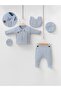 Baby Newborn 5-Piece Gloves Bib Hat Top and Pants Set 0-3 Months