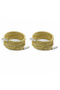 Yellow Crystal Stone Laces and Gold Glitter Flat Laces Super Two in One - 5