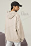 MOM Printed Women's 3 Thread Rose Gold Oversize Hooded Mother Sweatshirt - 2