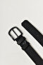 Men's Black Casual Faux Leather Jean Jeans Belt - 2