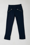 Girl's Zippered Steel Knitted Navy Blue Tights