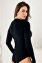 Women's Black Long Sleeve O-Neck Snap-On Body Mb866 - 2